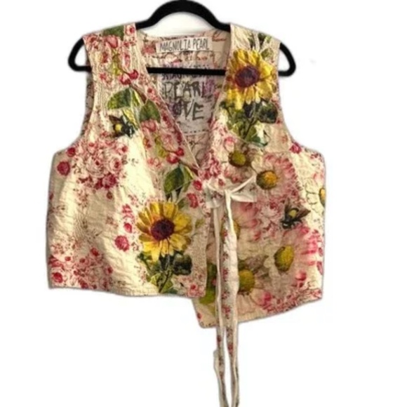 Magnolia Pearl Women's Applique Nikha Vest  ~REVERSIBLE - Picture 8 of 16